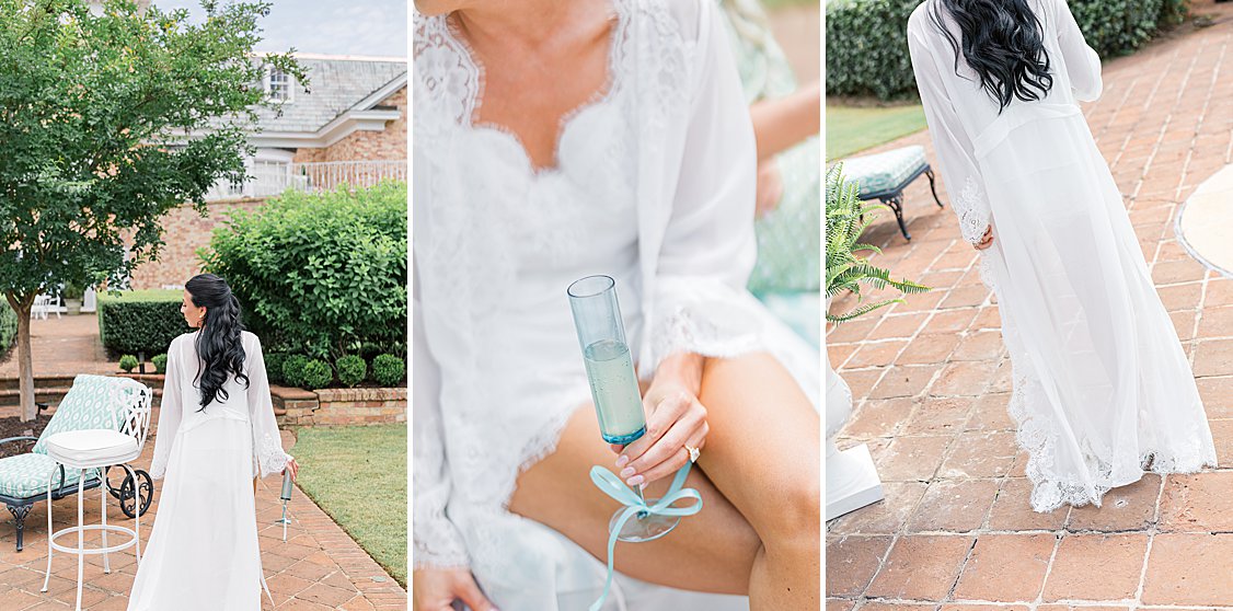 Poolside Bride getting ready photos