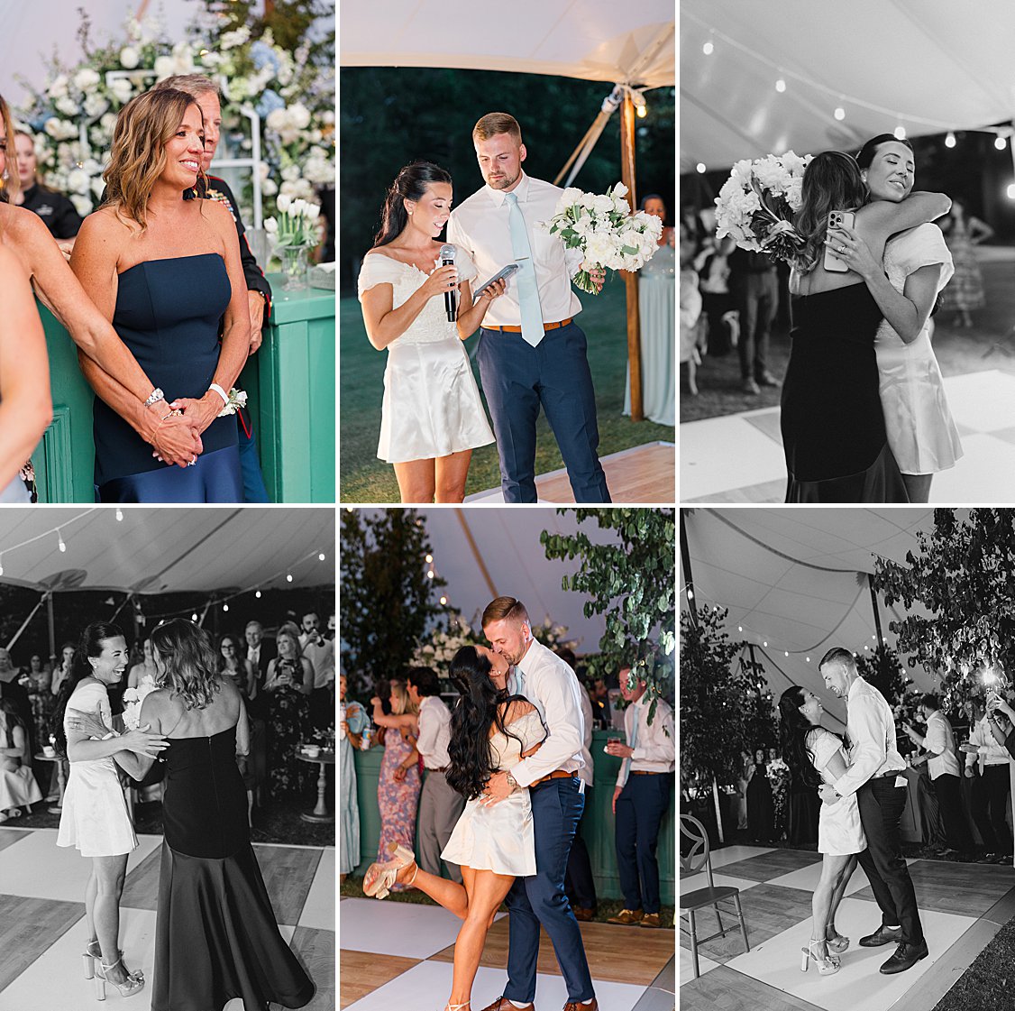 Bride dedicates bouquet to mother