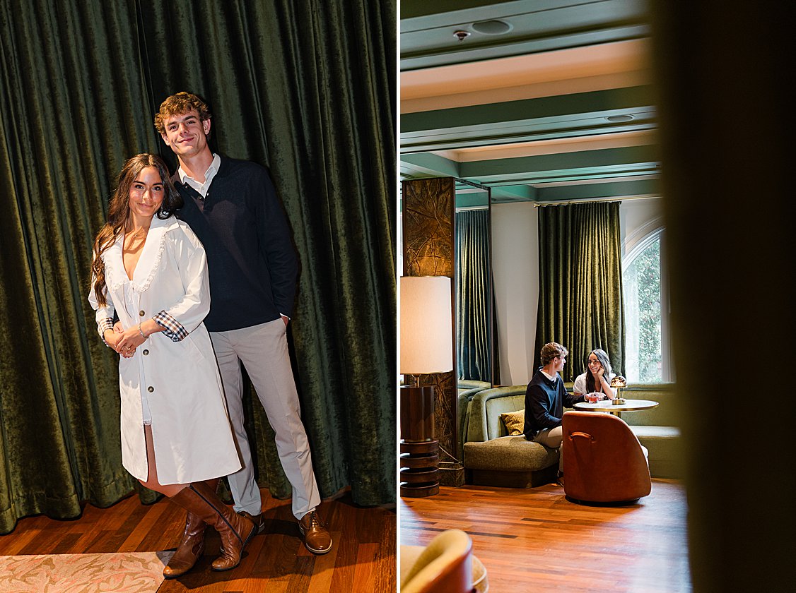Hotel Bardo Savannah engagement session with moody, editorial styling