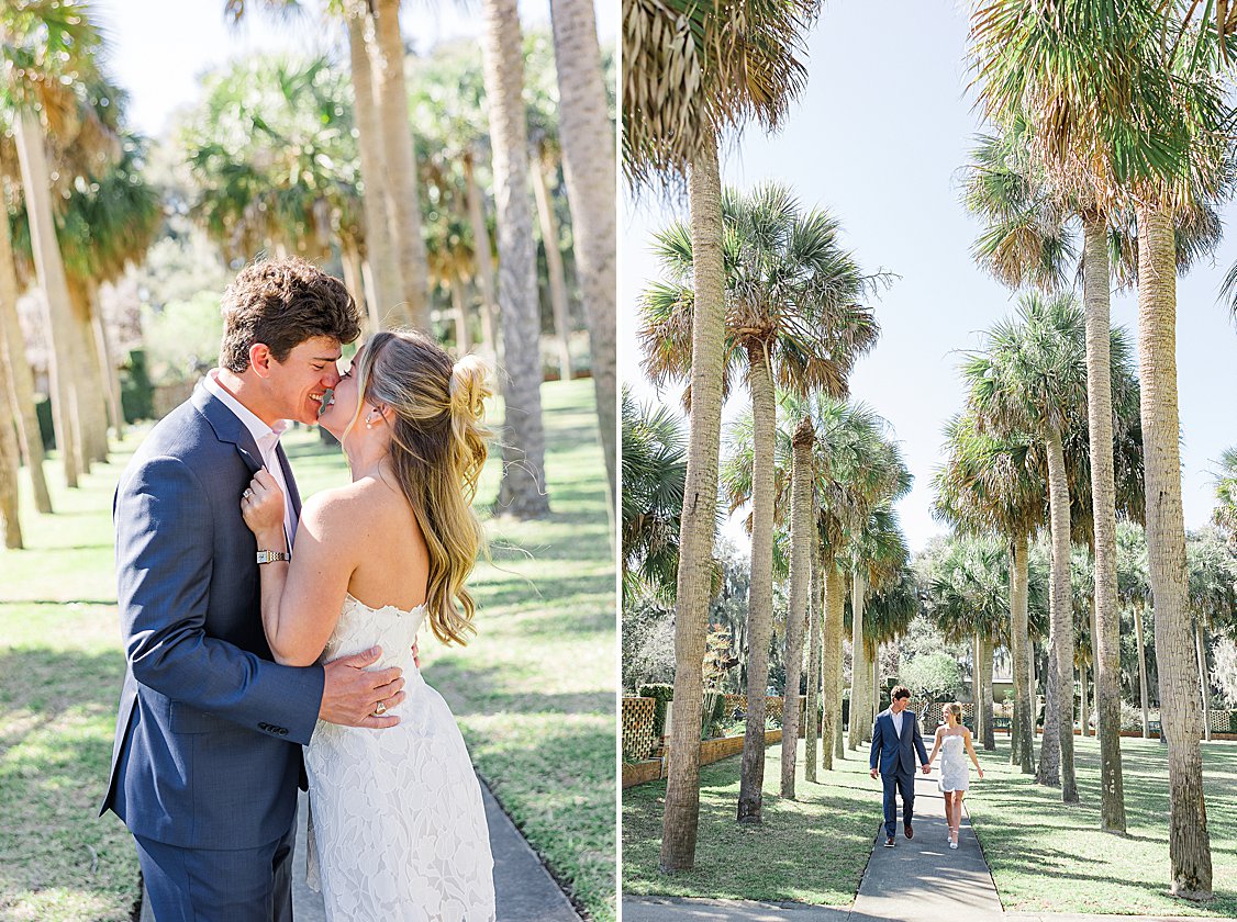 Romantic engagement photos at Brookgreen Gardens Pawleys Island South Carolina