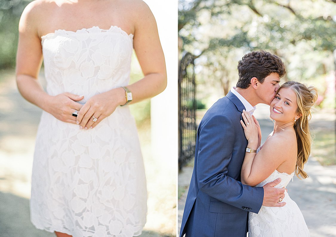 Southern engagement session under Spanish moss in Pawleys Island SC
