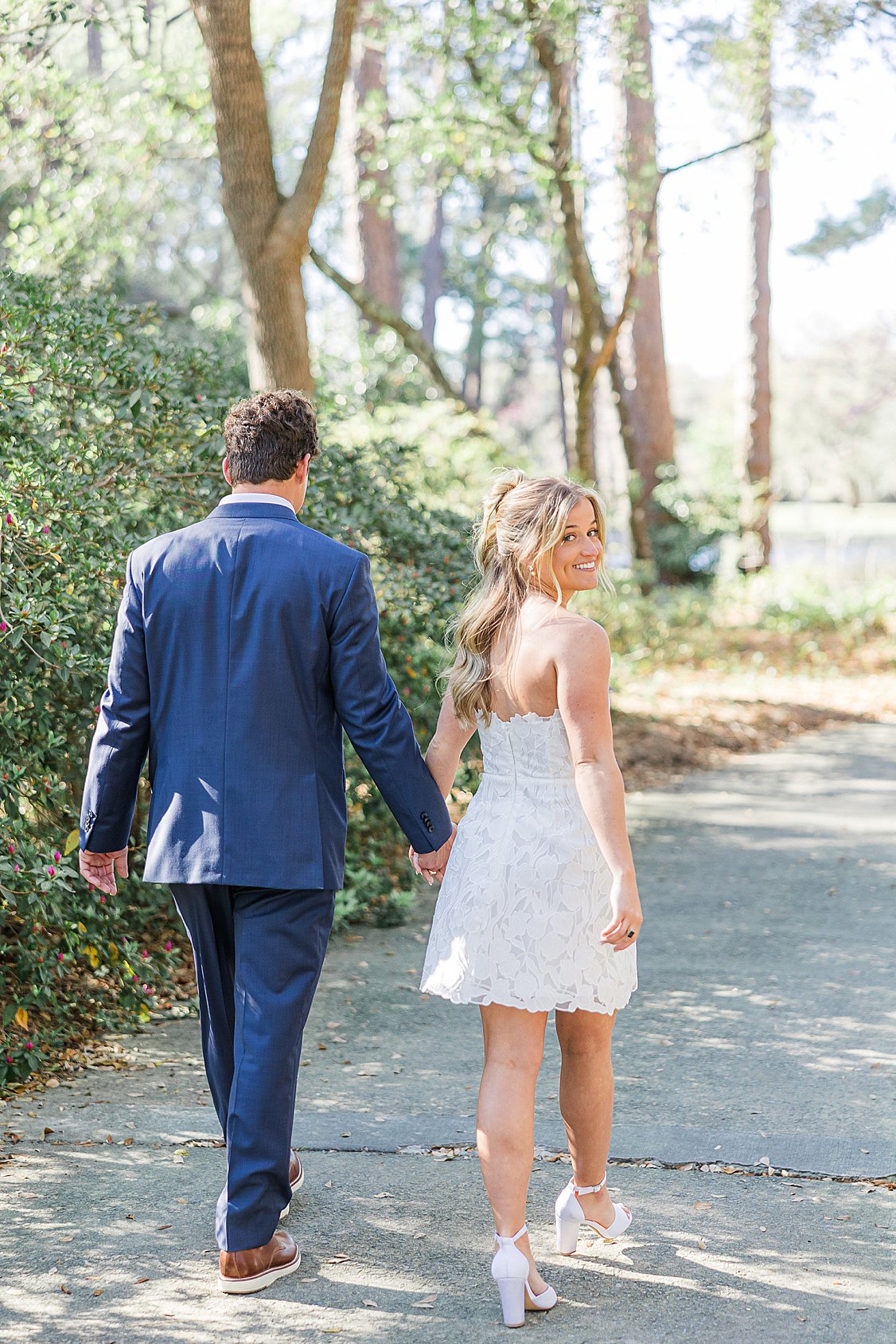 Southern engagement session under Spanish moss in Pawleys Island SC