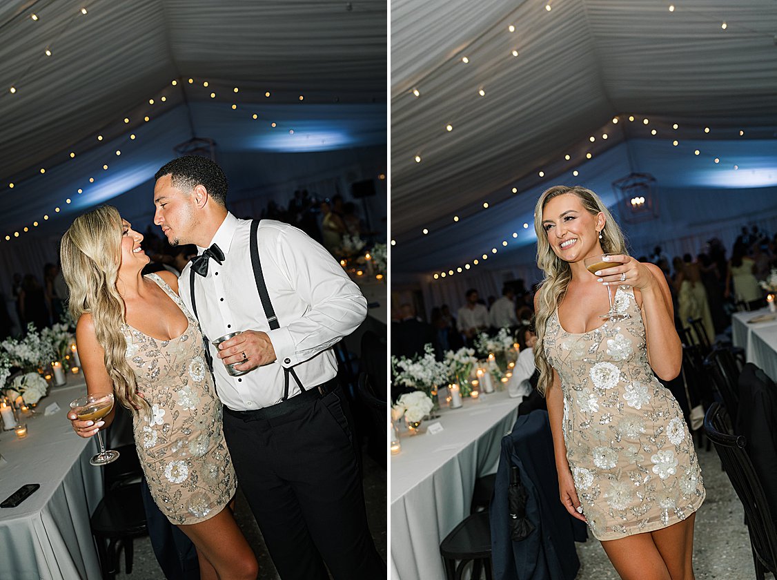 Guests dancing at classic Charleston wedding at Lowndes Grove