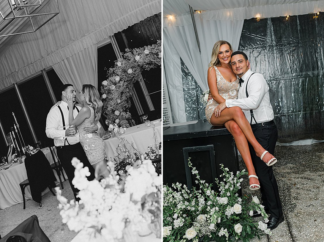 Guests dancing at classic Charleston wedding at Lowndes Grove