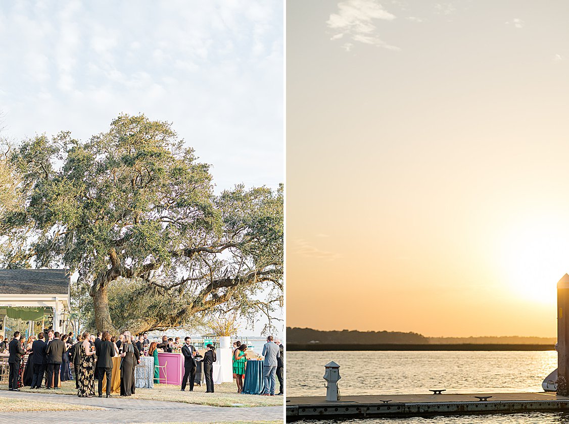 Colorful Savannah Yacht Club wedding by the river