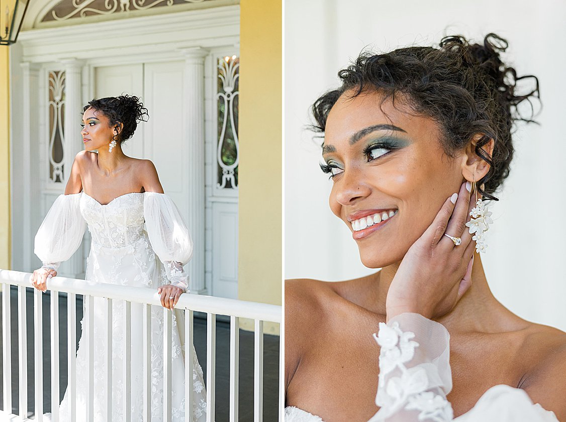 Charleston wedding editorial at William Aiken House featuring blush, green, and neutral tones.