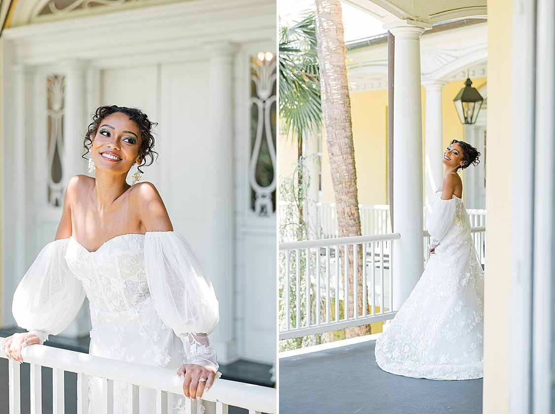 Charleston wedding editorial at William Aiken House featuring blush, green, and neutral tones.