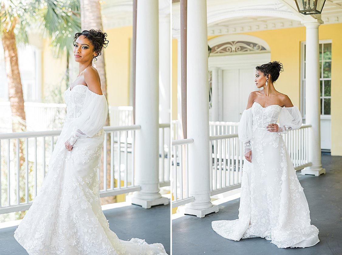 Charleston wedding editorial at William Aiken House featuring blush, green, and neutral tones.