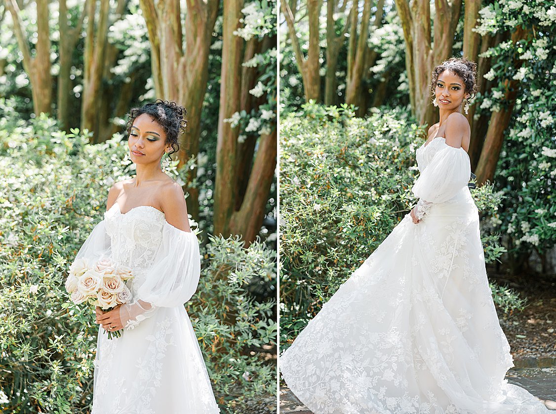 Charleston wedding editorial at William Aiken House featuring blush, green, and neutral tones.