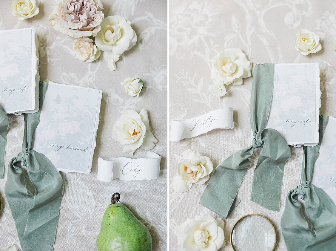 Neutral table linens, blush florals, and understated tableware in William Aiken House editorial.