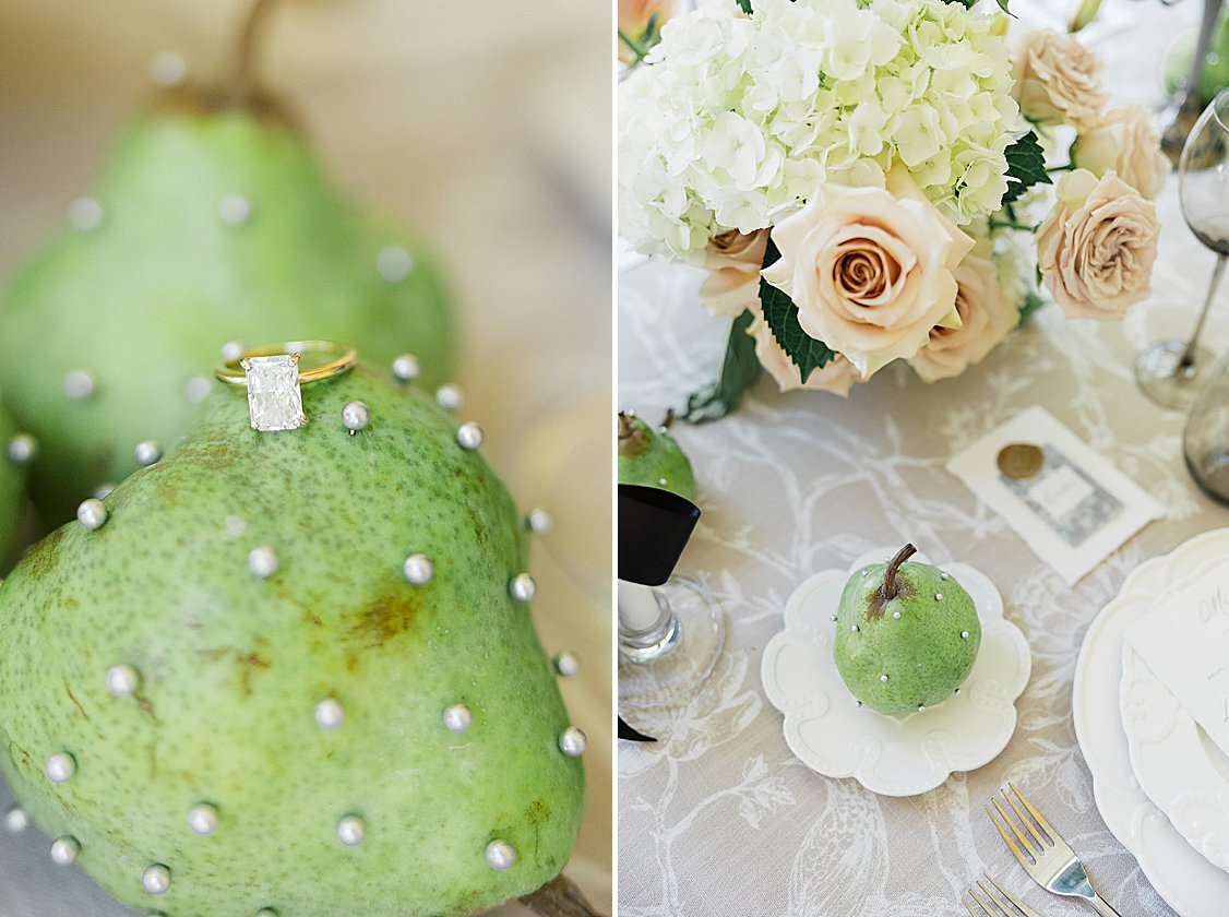 Charleston wedding editorial at William Aiken House featuring blush, green, and neutral tones.